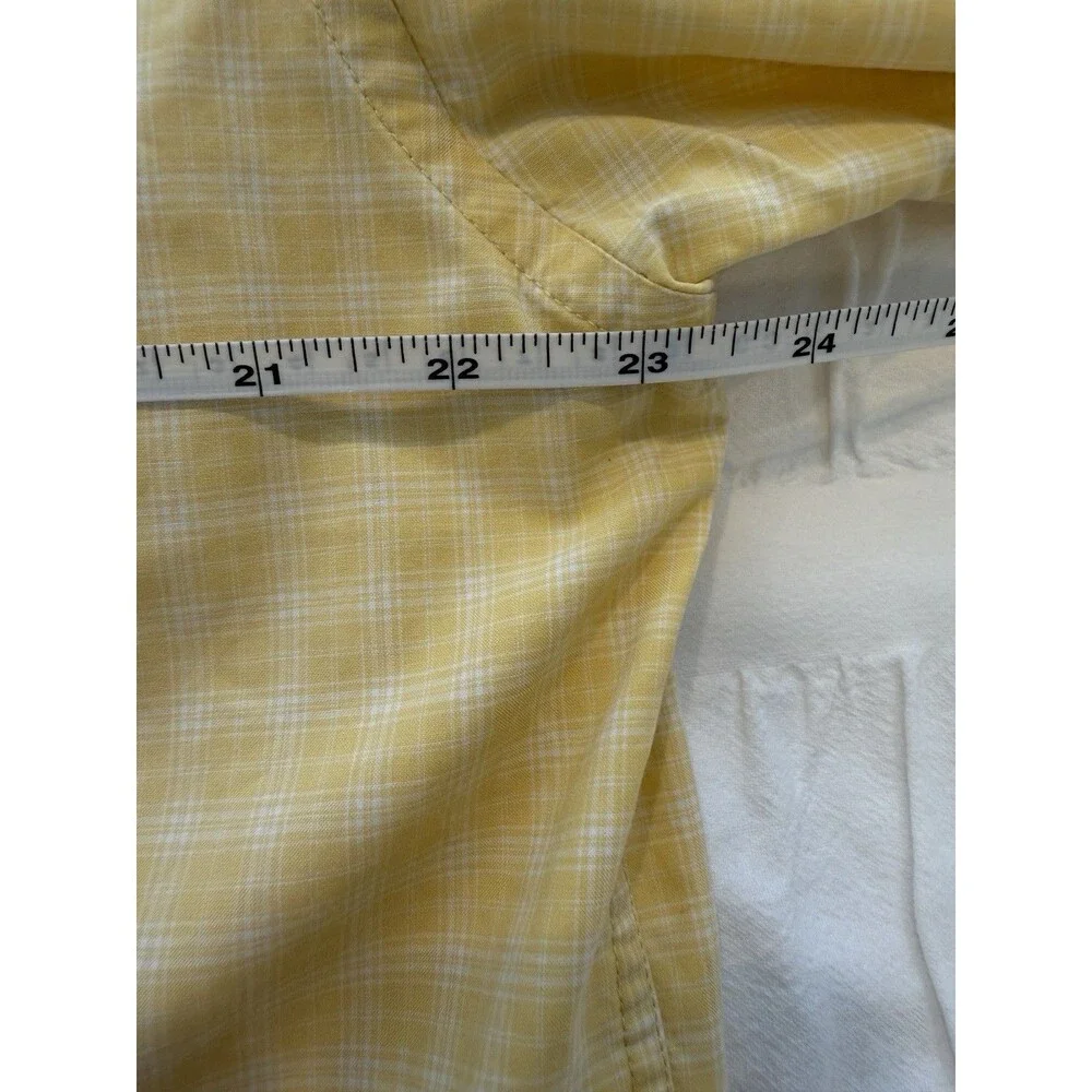 Banana Republic Men’s Long Sleeve Cotton Shirt, Yellow Plaid, Med, GUC